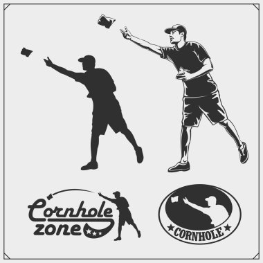 Cornhole badges, labels and design elements. Sport club emblems. vector Cornhole badges, labels and design elements. Sport club emblems. vector
