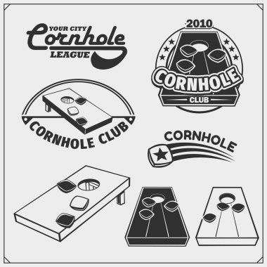 Cornhole badges, labels and design elements. Sport club emblems. vector Cornhole badges, labels and design elements. Sport club emblems. vector