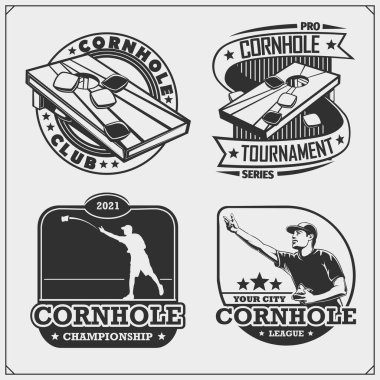 Cornhole badges, labels and design elements. Sport club emblems. vector Cornhole badges, labels and design elements. Sport club emblems. vector