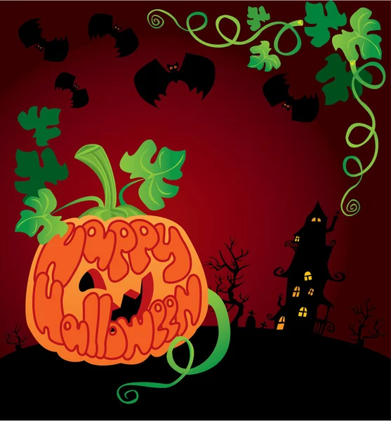 Cornice Halloween con zucca — Vettoriale Stock