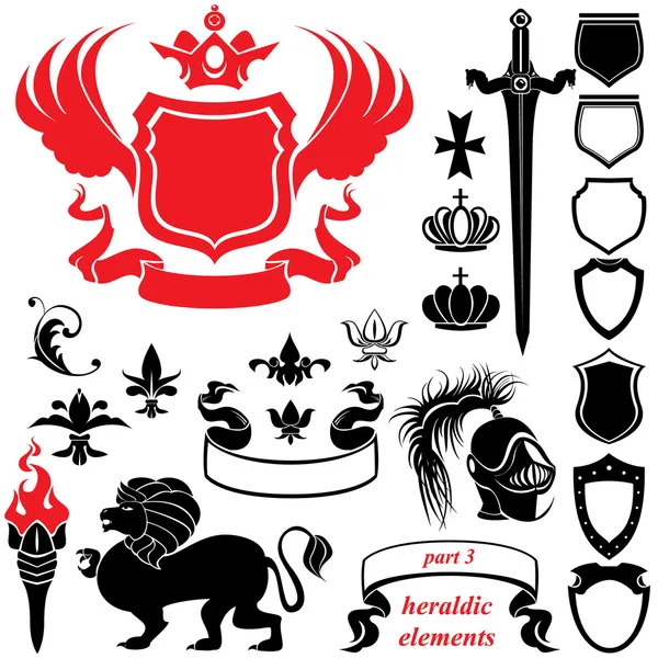 Hanedan siluetleri öğeleri - blazon, taç, l simgeler kümesi