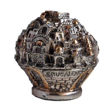 whit üzerinde izole Kudüs - temple mount - gümüş Hediyelik eşya