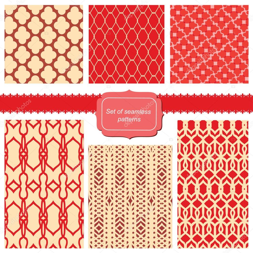 Set of fabric textures with different lattices - seamless patter