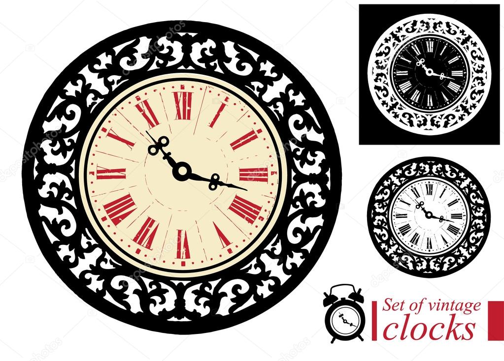 Set of vintage clocks Stock Vector Image by ©lian2011 19401053