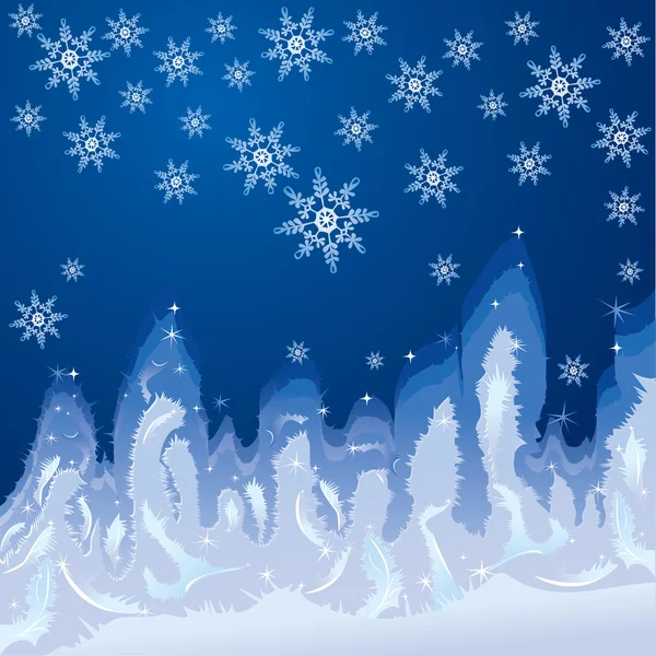 Christmas hoarfrost background on window glass - Winter decorati — Stock Vector