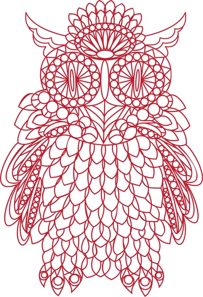 装饰鸟-猫头鹰是做的花边，孤立上白色 backgro — 图库矢量图片