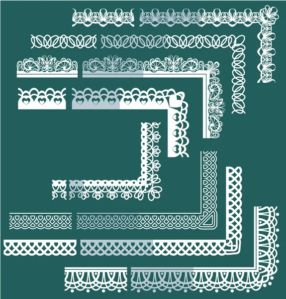 Frame Elements Set - διαφορετικές άκρες δαντέλας και σύνορα — Διανυσματικό Αρχείο