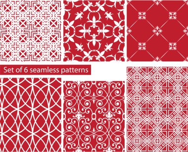 set of fabric textures with different lattices - seamless patter clipart