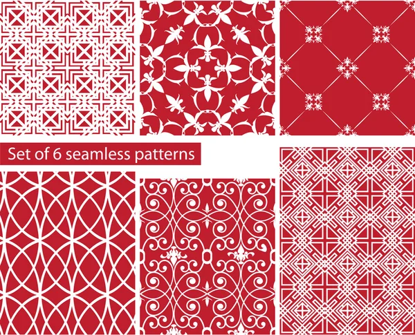 Set of fabric textures with different lattices - seamless patter — Stock Vector