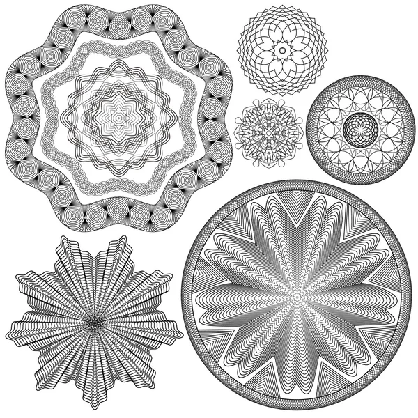 Ensemble d'arrière-plans vintage, élément décoratif Guilloche pour Cer — Image vectorielle
