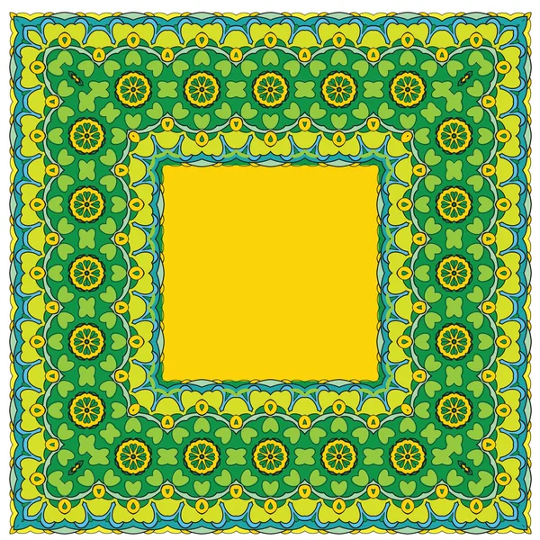 Fondo cuadrado - patrón floral ornamental. Diseño para banda — Vector de stock