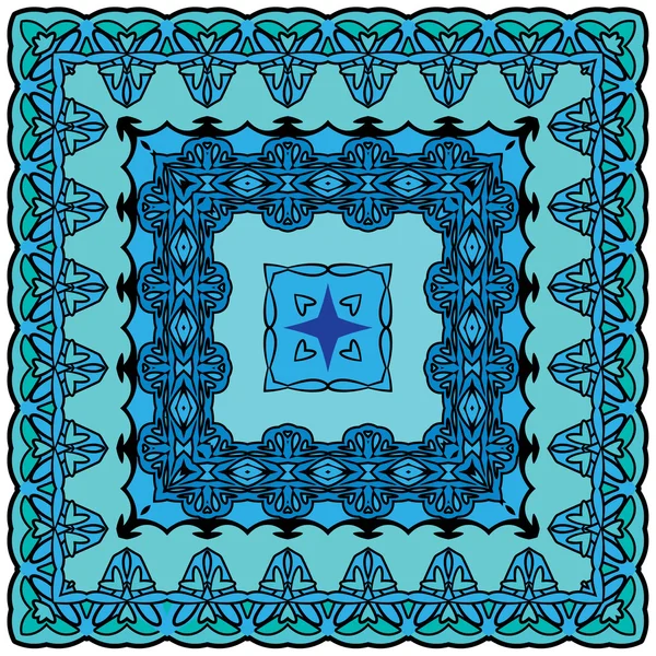 四角形の背景 - 装飾的な花パターン。バンダのデザイン — ストックベクタ