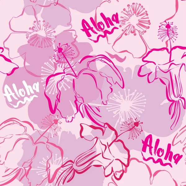 Seamless pattern with hand drawn outlines frangipani, Plumeria f Royalty Free Stock Vektory