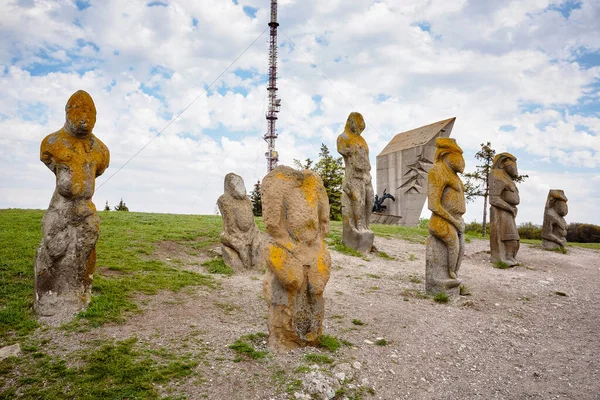 Cumans Каменные Статуи Века Курганские Стелы — стоковое фото