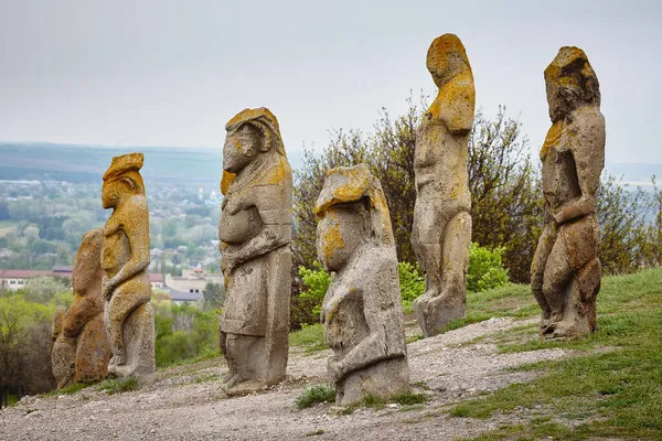 Estátuas Pedra Cumans Século Estelas Kurgan Imagem De Stock