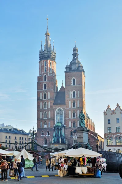 Old Town square in Krakow, Poland — Stock Photo, Image