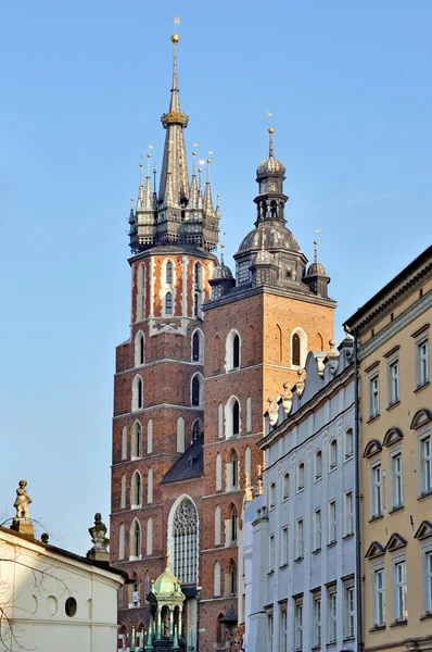 Plaza del casco antiguo en Cracovia, Polonia — Foto de Stock