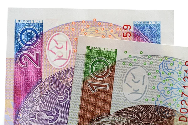 Billetes zloty-new polacos — Foto de Stock