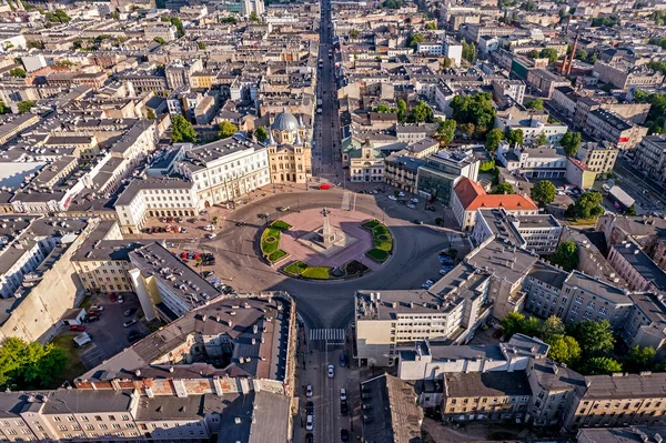 Staden Lodz Polen Över Frihetstorget — Stockfoto