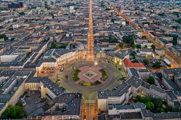 Staden Lodz Polen Över Frihetstorget — Stockfoto