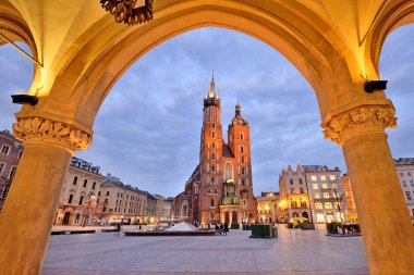 Krakow, Polonya eski şehir Meydanı