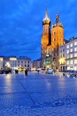 Krakow, Polonya eski şehir Meydanı