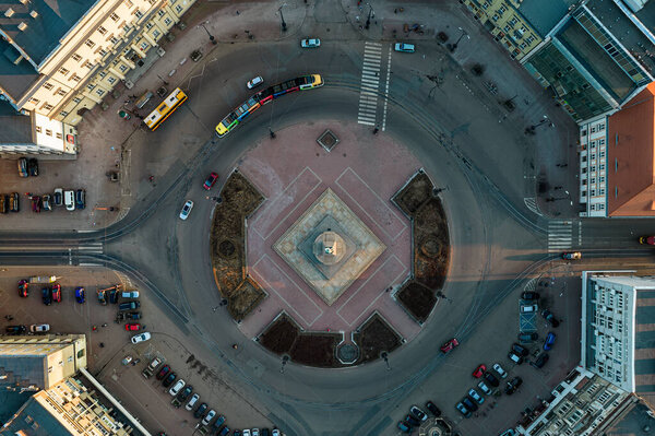 The city of Lodz, Poland - view of Freedom Square