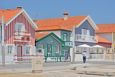 renkli evler Aveiro, Portekiz