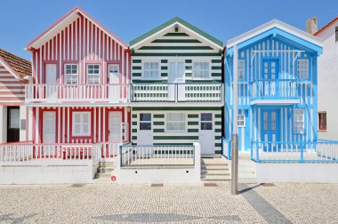 renkli evler Aveiro, Portekiz