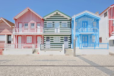 renkli evler Aveiro, Portekiz