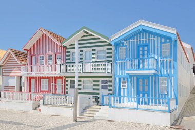 renkli evler Aveiro, Portekiz