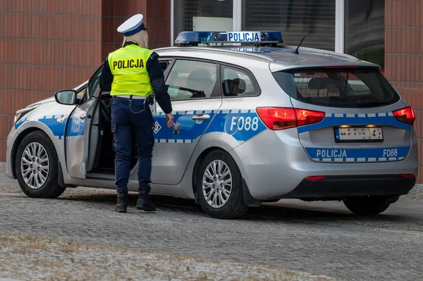 Polish Patrol Traffic Police — Stock Photo, Image