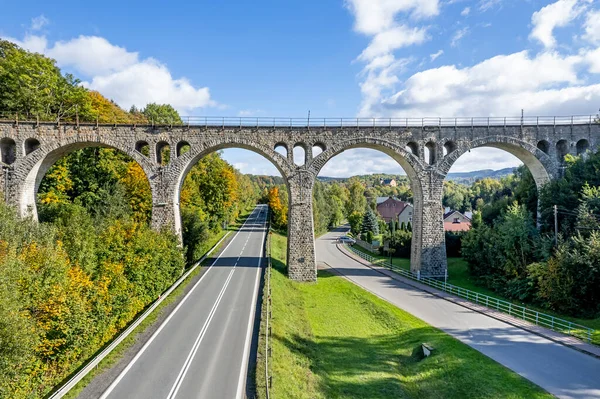Stone Railway Viaduct Lewin Klodzki Poland — Stock Photo, Image