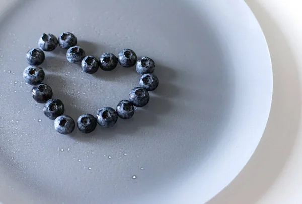 blueberry heart on a plate