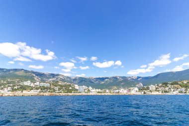 The southern coast of Crimea. View from the sea. Sea coast. Yalta.