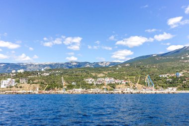 The southern coast of Crimea. View from the sea. Sea coast. Yalta.