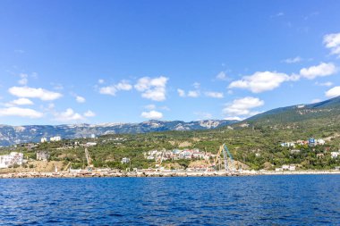 The southern coast of Crimea. View from the sea. Sea coast. Yalta.