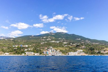 The southern coast of Crimea. View from the sea. Sea coast. Yalta.