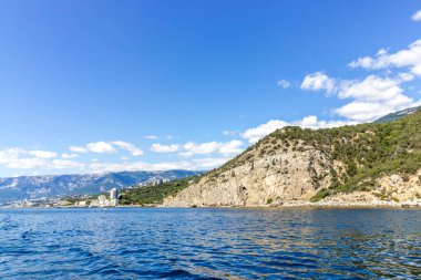 The southern coast of Crimea. View from the sea. Sea coast. Yalta.