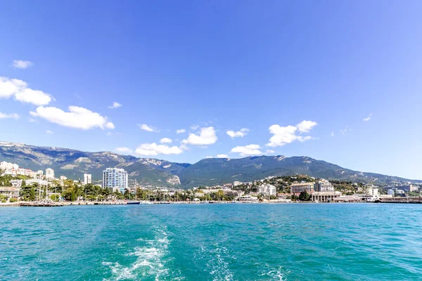 The southern coast of Crimea. View from the sea. Sea coast. Yalta.