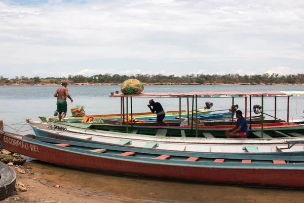 Imperatriz Maranho Brazil September 2021 Small Boats Ferry People Tocantins — Stock Photo, Image