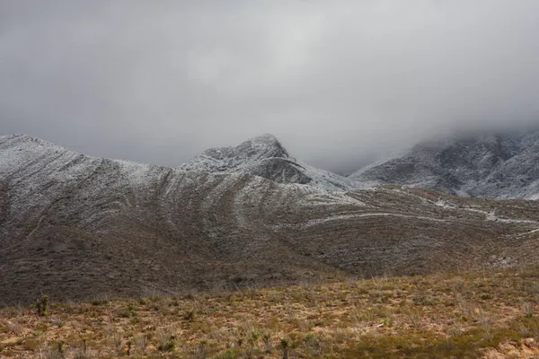 Franklin Mountains Lado Oeste Paso Texas Coberto Neve Olhando Para — Fotografia de Stock