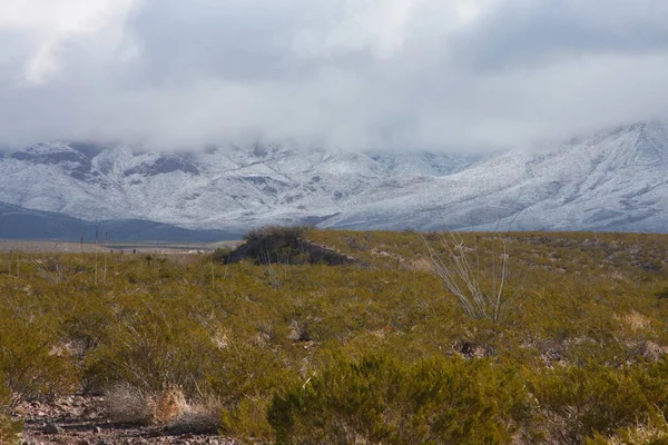 Franklin Mountains Aan Westkant Van Paso Texas Bedekt Met Sneeuw — Stockfoto