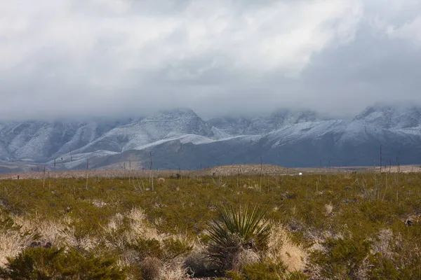 Paso Teksas Batısındaki Franklin Dağları Karla Kaplı Trans Mountain Road — Stok fotoğraf