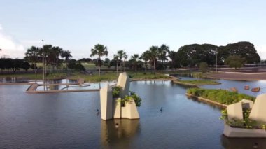 Brezilya 'nın Brasilia kentindeki Askeri Sektör yakınlarındaki Kristal Meydanı veya Park Kristali' nin Hava Görüntüsü