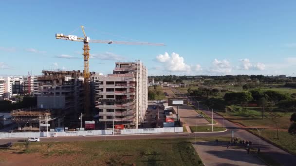 Brasilia Brazílie Března 2022 Aerial View Constuction New Apartment Buildings — Stock video