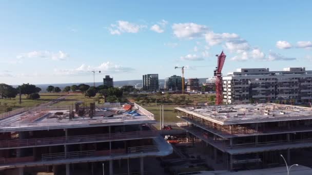 Brasilia Brazil March 2022 Aerial View Construction New Apartment Buildings — 비디오