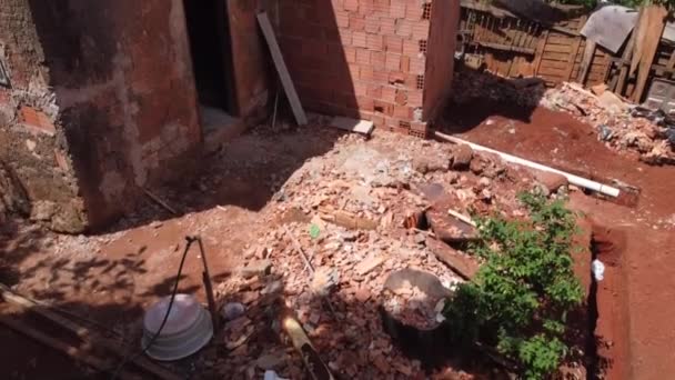 Planaltina Goias Brazilië April 2022 Het Arme Ruwe Gebouw Bouw — Stockvideo