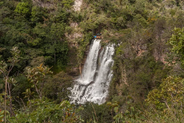 View Waterfall Veu Noiva Popular Fall Rappelling Trail Indaia Formosa — ストック写真