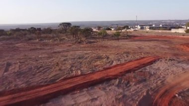 Brasilia, Brazil August 29, 2022 Aerial View of the new soccer field in the Burle Marx fitness park in Northwest Brasilia